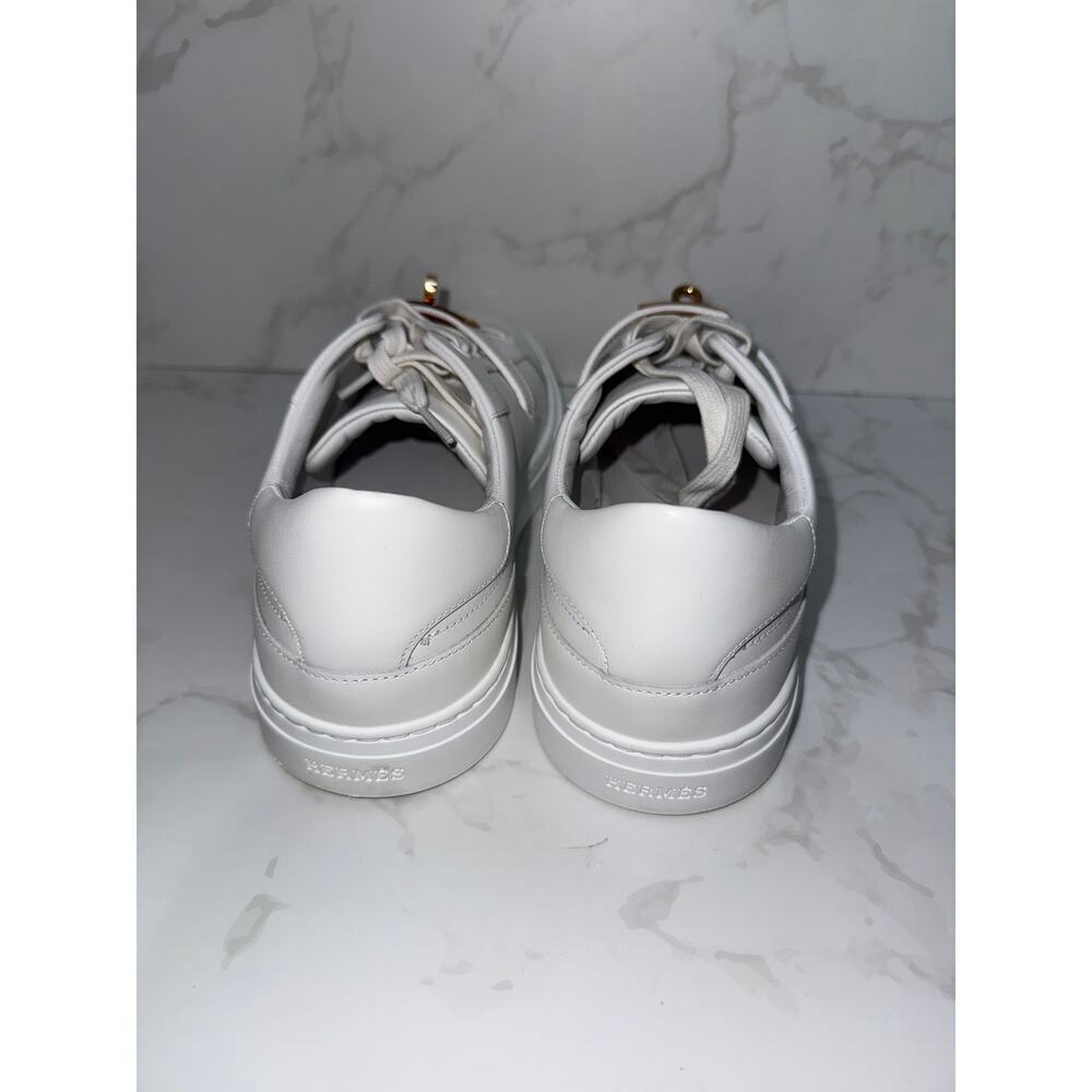 Hermes Day Sneakers White Leather Gold Hardware 39 - Picture 9 of 9